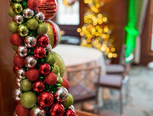 miniature christmas tree crafted from ornaments, adding festive charm to the ambiance at royal park.