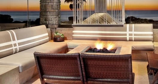 fire pit by ocean