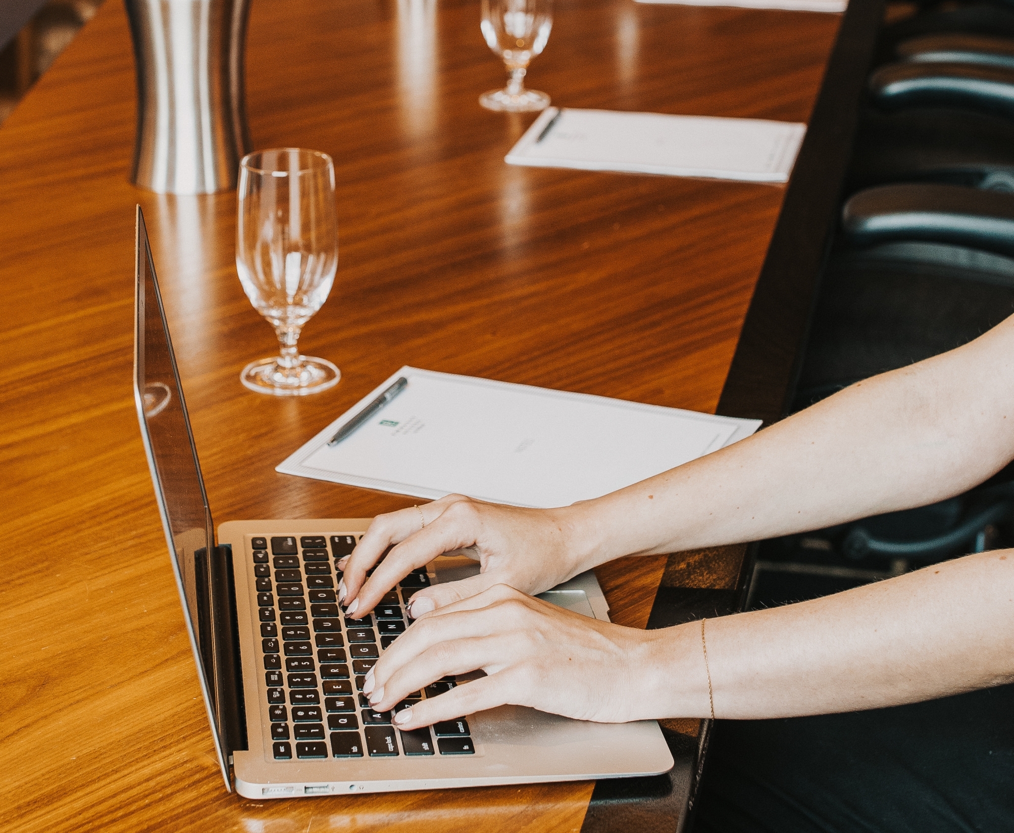 A individual working at a laptop