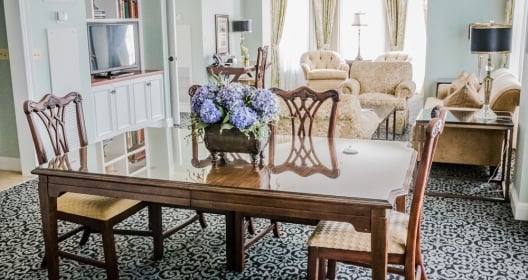 dinning table in living area