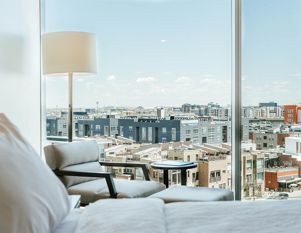A room view overlooking the city