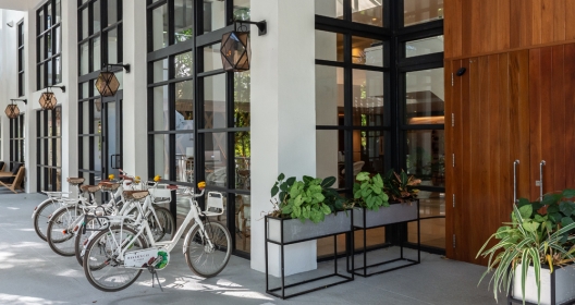 front door with parked bikes